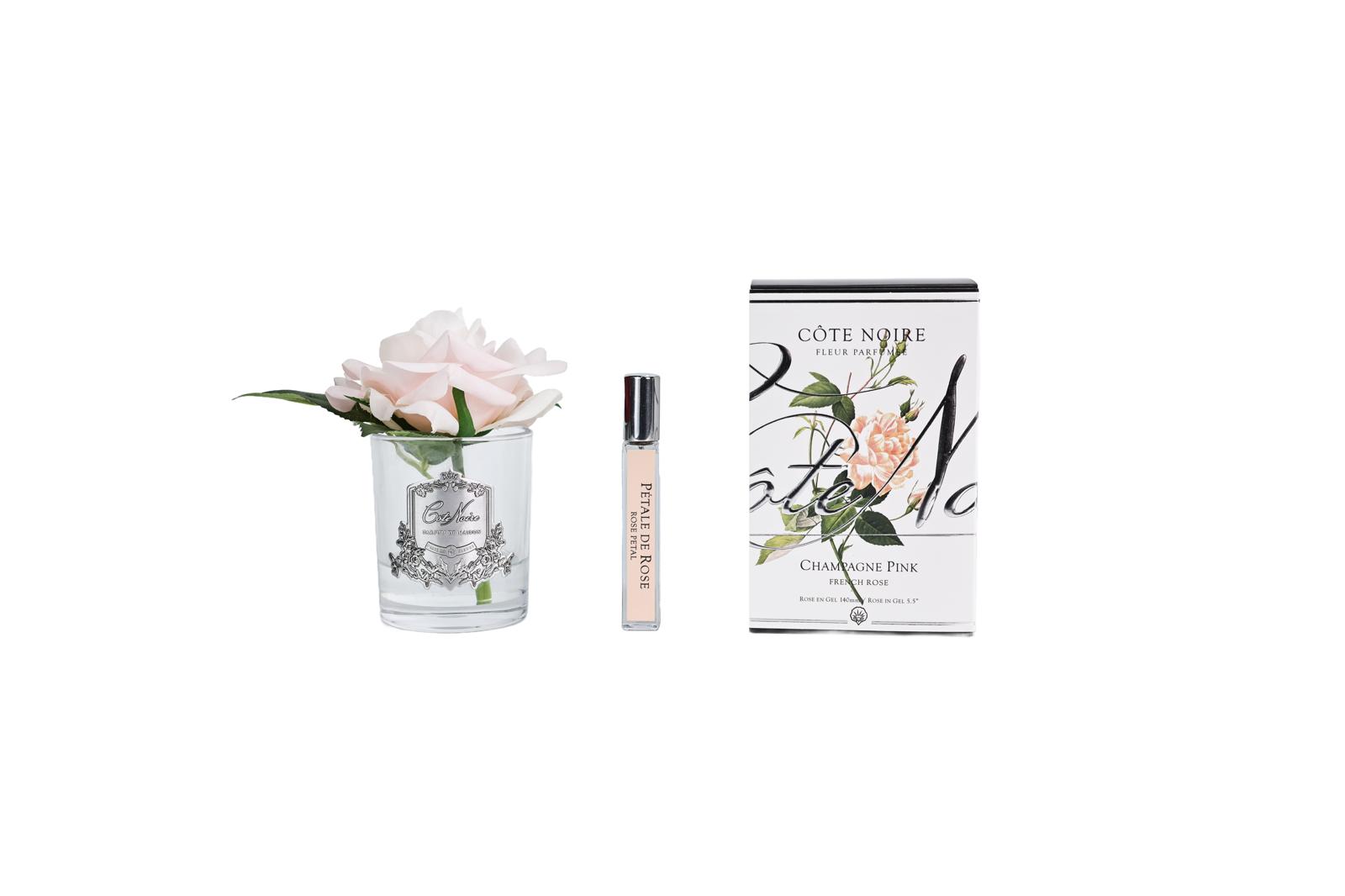 NEW - Cote Noire Natural Touch Single Rose - Clear - Champagne Pink - GMR15