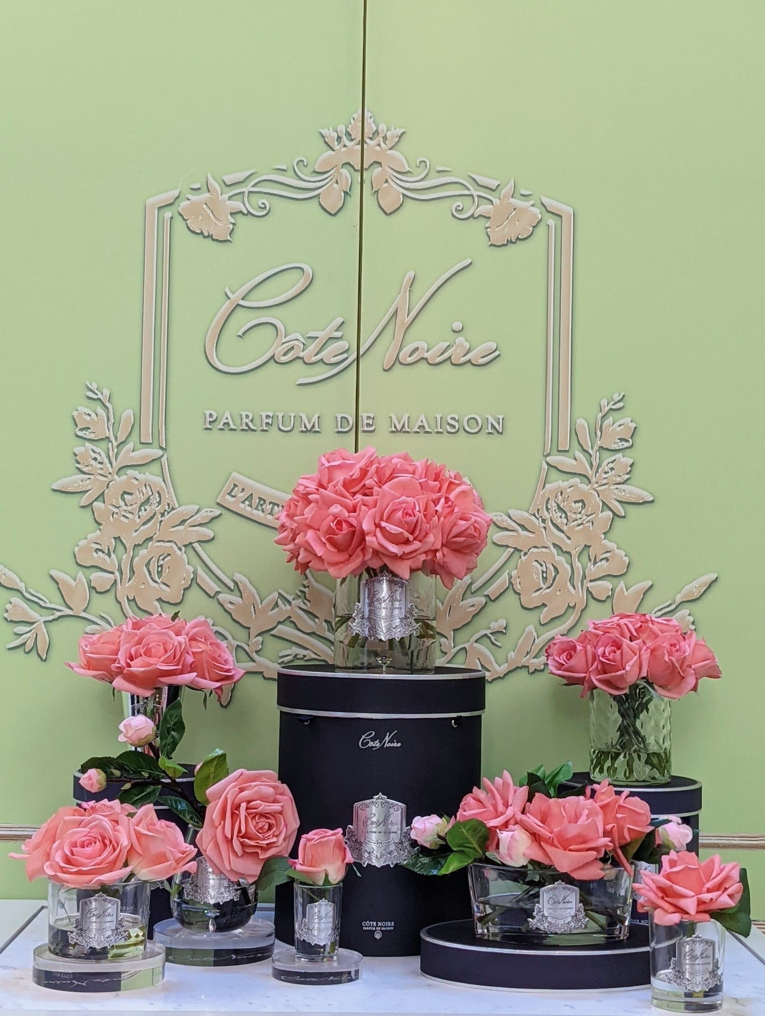 Cote Noire Perfumed Natural Touch Single Rose - Clear - Peach - GMR05