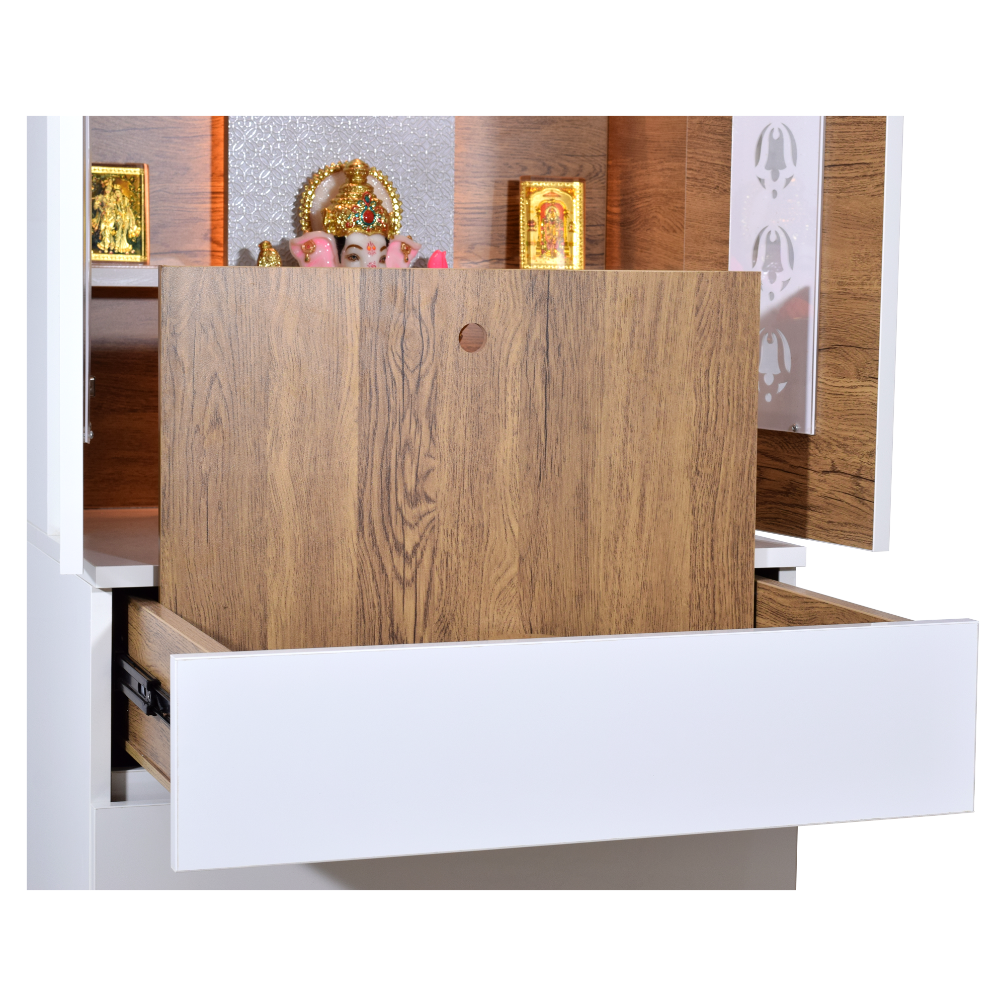 F C Wooden Mandir with doors 5' x 2'