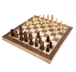 Chess Set Deluxe wooden folding 15"