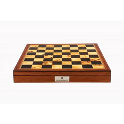 Dal Rossi Italy Copper / Bronze Chess Set on Walnut Shiny Finish Chess Box 20” with compartments