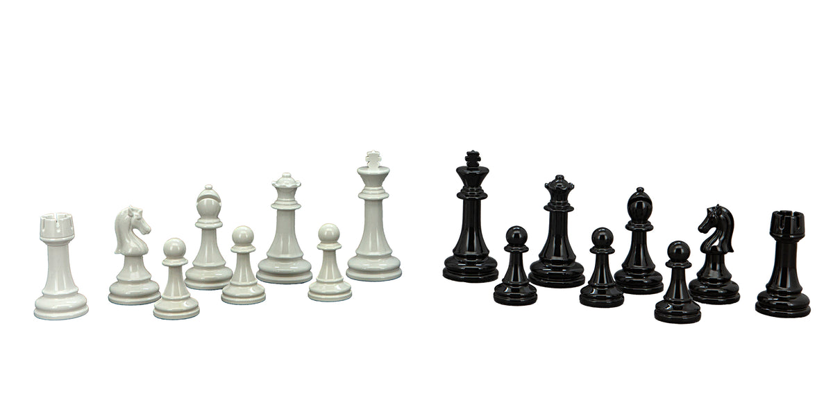 Dal Rossi Italy 20” High Gloss Black & White Chess Set