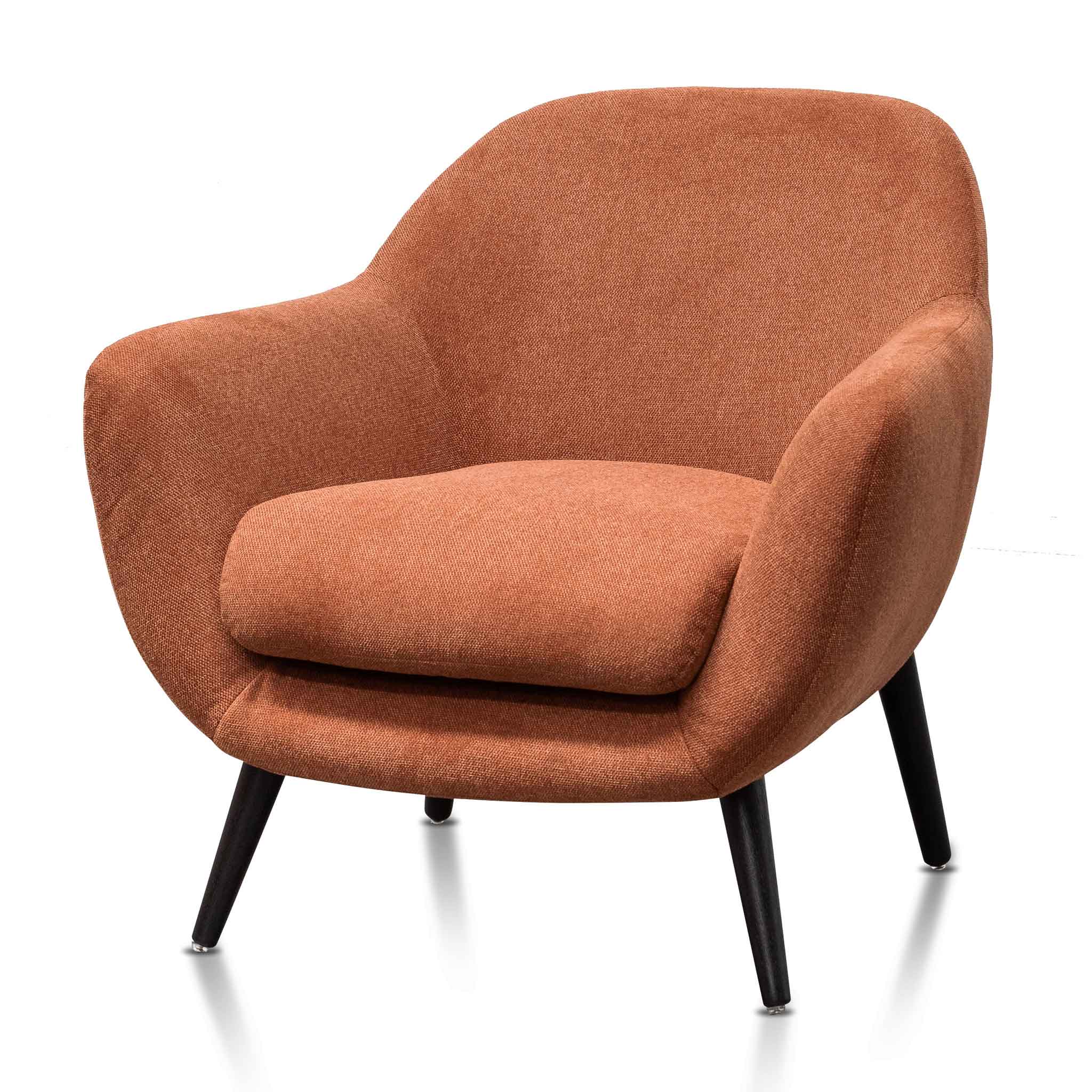 FC Fabric Armchair - Burnt Orange with Black Legs