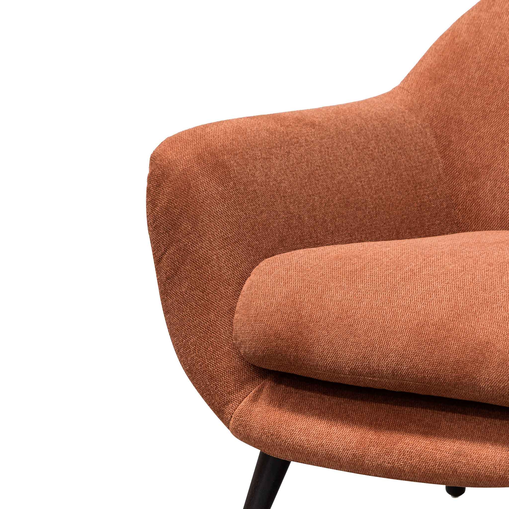 FC Fabric Armchair - Burnt Orange with Black Legs