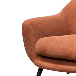 FC Fabric Armchair - Burnt Orange with Black Legs