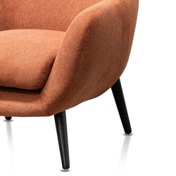 FC Fabric Armchair - Burnt Orange with Black Legs