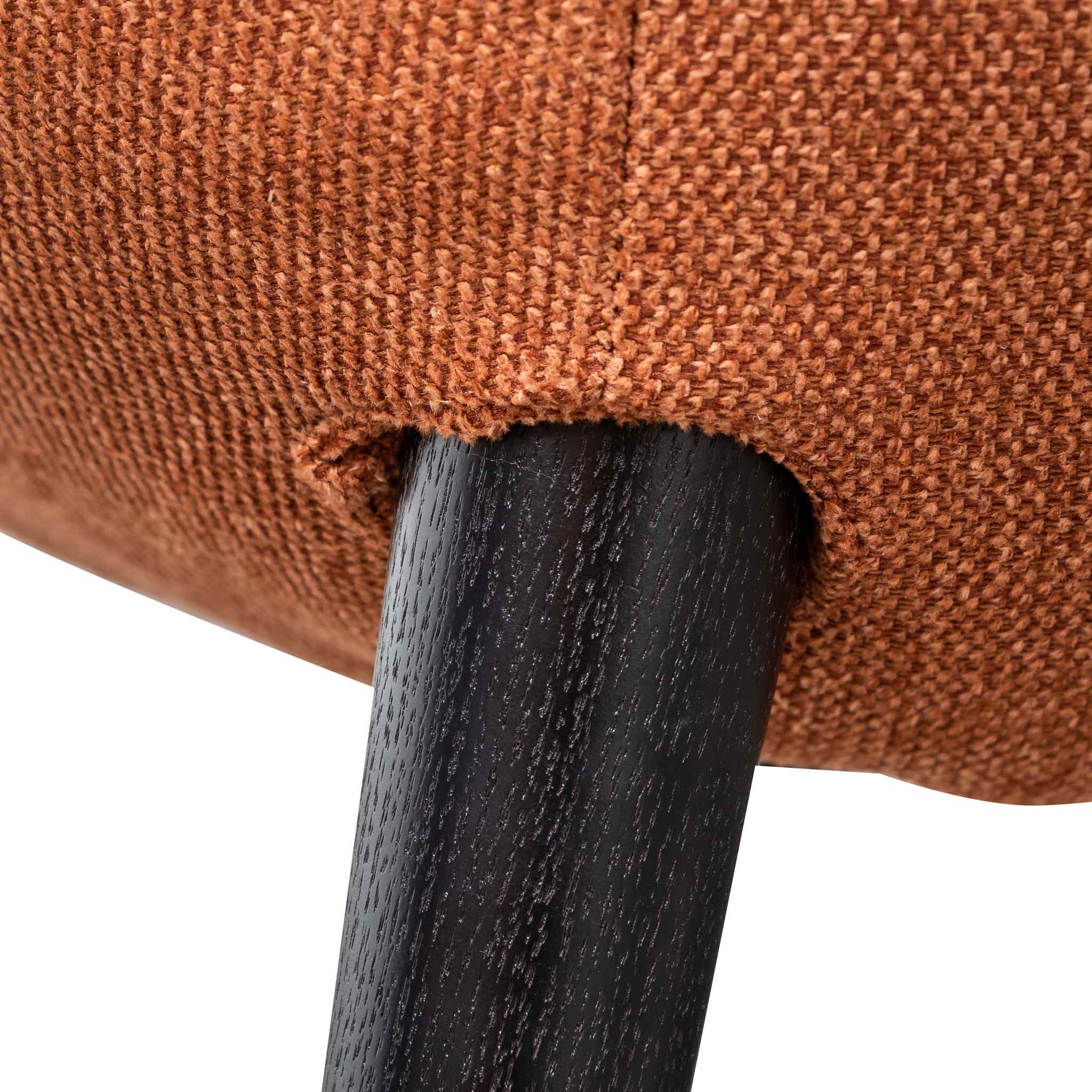 FC Fabric Armchair - Burnt Orange with Black Legs