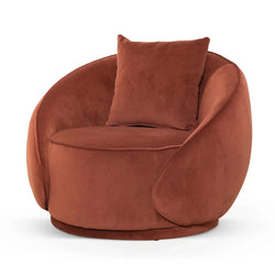 FC Velvet Armchair - Rustic Orange