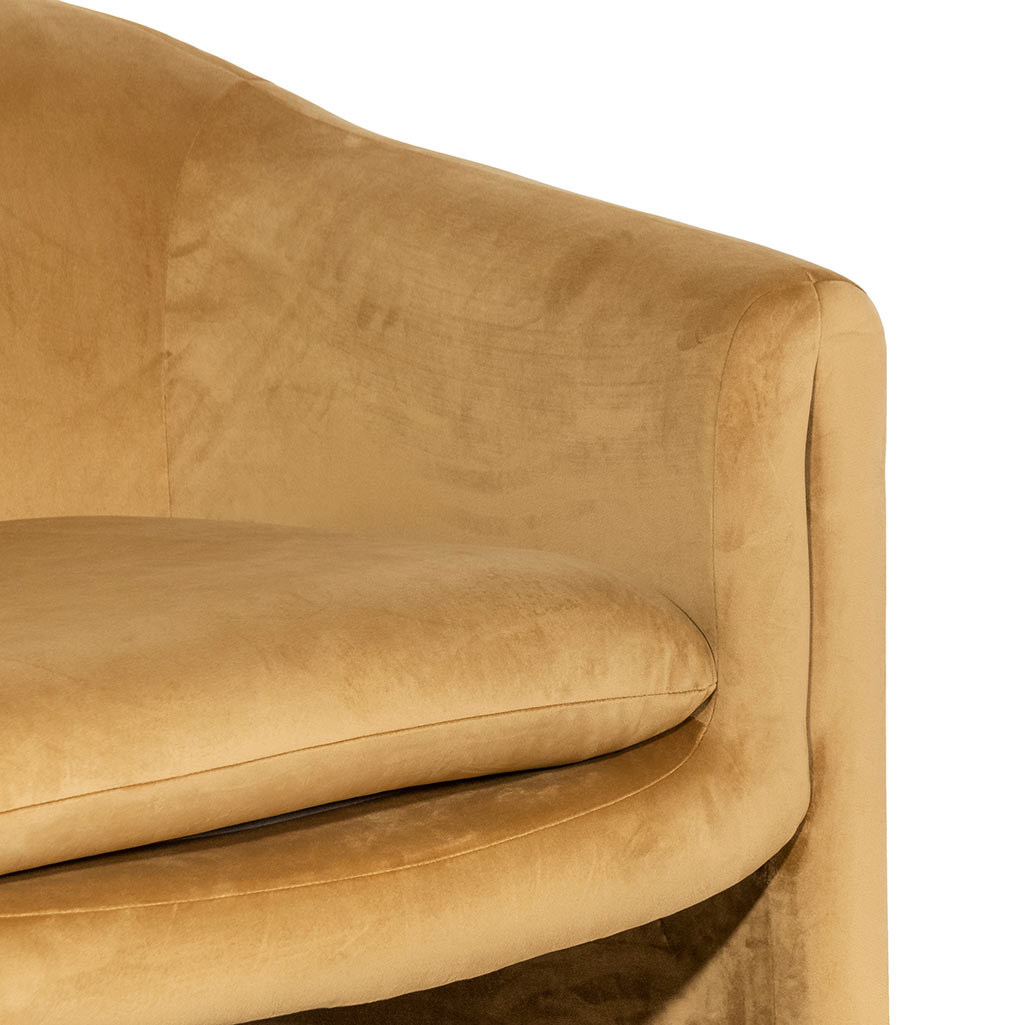 FC Velvet Armchair - Mustard