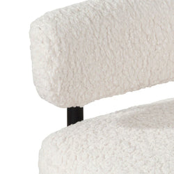 FC - Ivory White Sherpa Armchair - Black Legs