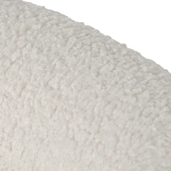 FC - Ivory White Sherpa Armchair - Black Legs