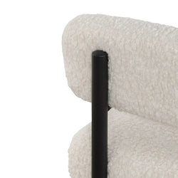 FC - Ivory White Sherpa Armchair - Black Legs