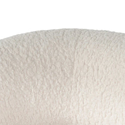 FC - Ivory White Sherpa Armchair - Black Legs