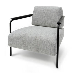 FC Fabric Armchair - Light Spec Grey with Black Legs