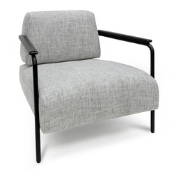 FC Fabric Armchair - Light Spec Grey with Black Legs