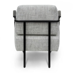 FC Fabric Armchair - Light Spec Grey with Black Legs