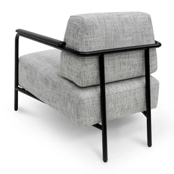 FC Fabric Armchair - Light Spec Grey with Black Legs