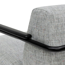 FC Fabric Armchair - Light Spec Grey with Black Legs