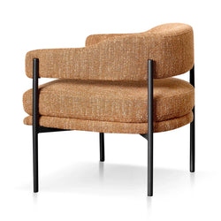 FC Ginger Brown Fabric Armchair - Black Legs