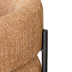FC Ginger Brown Fabric Armchair - Black Legs