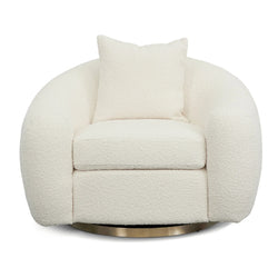 FC Swivel Armchair - Ivory White Boucle