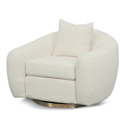 FC Swivel Armchair - Ivory White Boucle