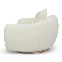 FC Swivel Armchair - Ivory White Boucle