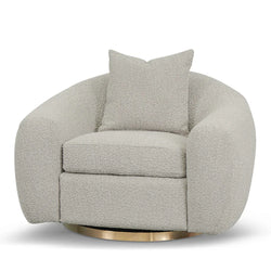 FC Swivel Armchair - Ash Grey Boucle