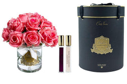 Cote Noire Luxury Grand Rose Bud Bouquet - White Peach - Gold Badge - LRB10