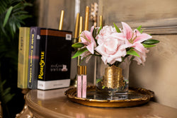 Cote Noire Luxury Lilies & Roses Bouquet- Pink - Gold Badge - LRL02