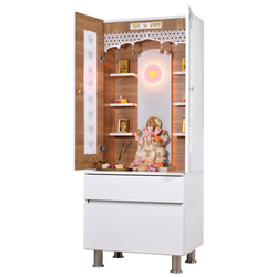 F C Wooden Mandir with doors 5' x 2'