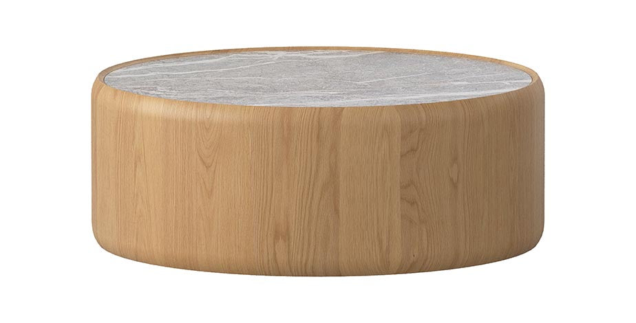 Zambia Coffee Table Oak / Marble 90X90X36cm