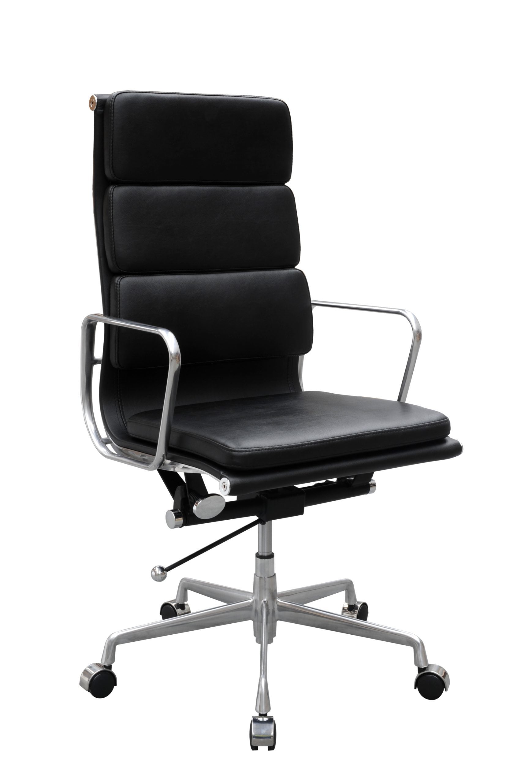 Manta High Back Office Chair – Black | PU Leather & Aluminium Base