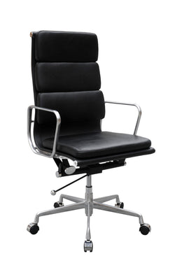 Manta High Back Office Chair – Black | PU Leather & Aluminium Base