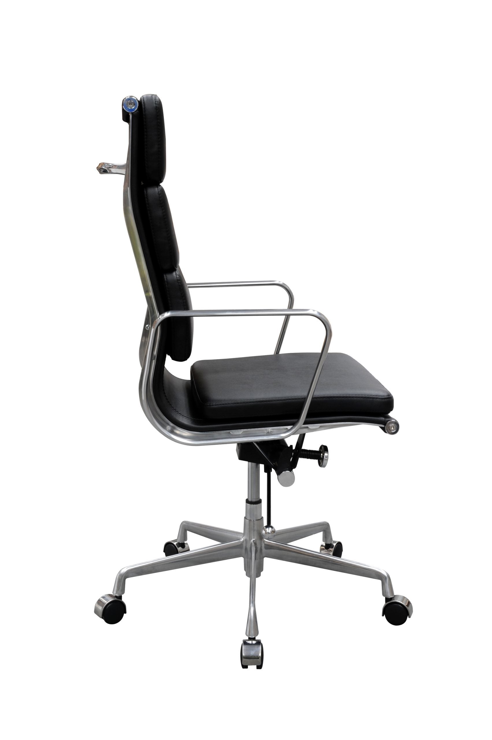 Manta High Back Office Chair – Black | PU Leather & Aluminium Base