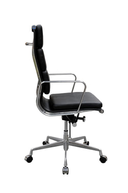 Manta High Back Office Chair – Black | PU Leather & Aluminium Base