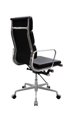 Manta High Back Office Chair – Black | PU Leather & Aluminium Base