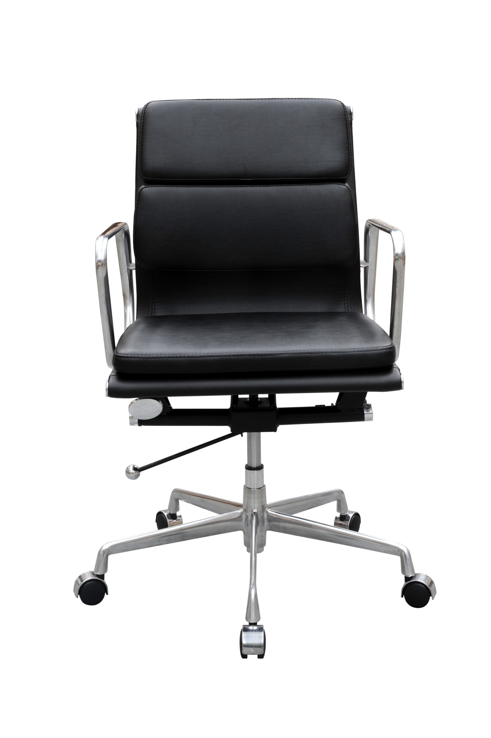 Manta Medium Back Office Chair – Black | PU Leather & Aluminium Base