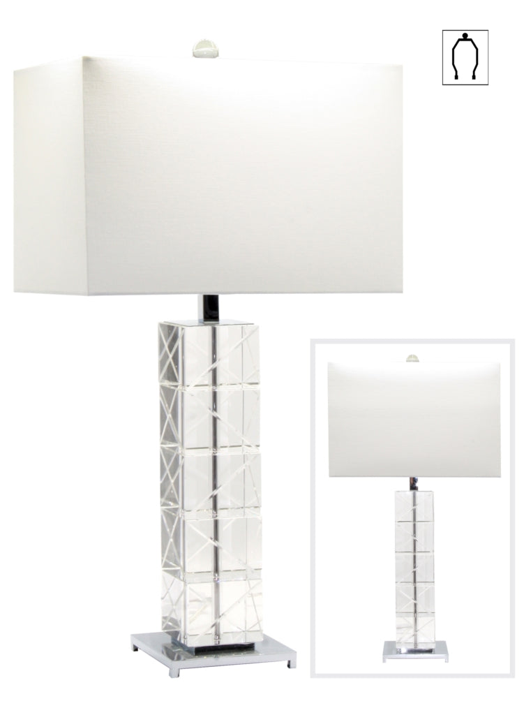 Table lamp-Crystal Cubes White Shade