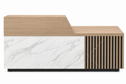 Fairmont Reception Counter 2.4m Left Hand – Wooden Grain Finish