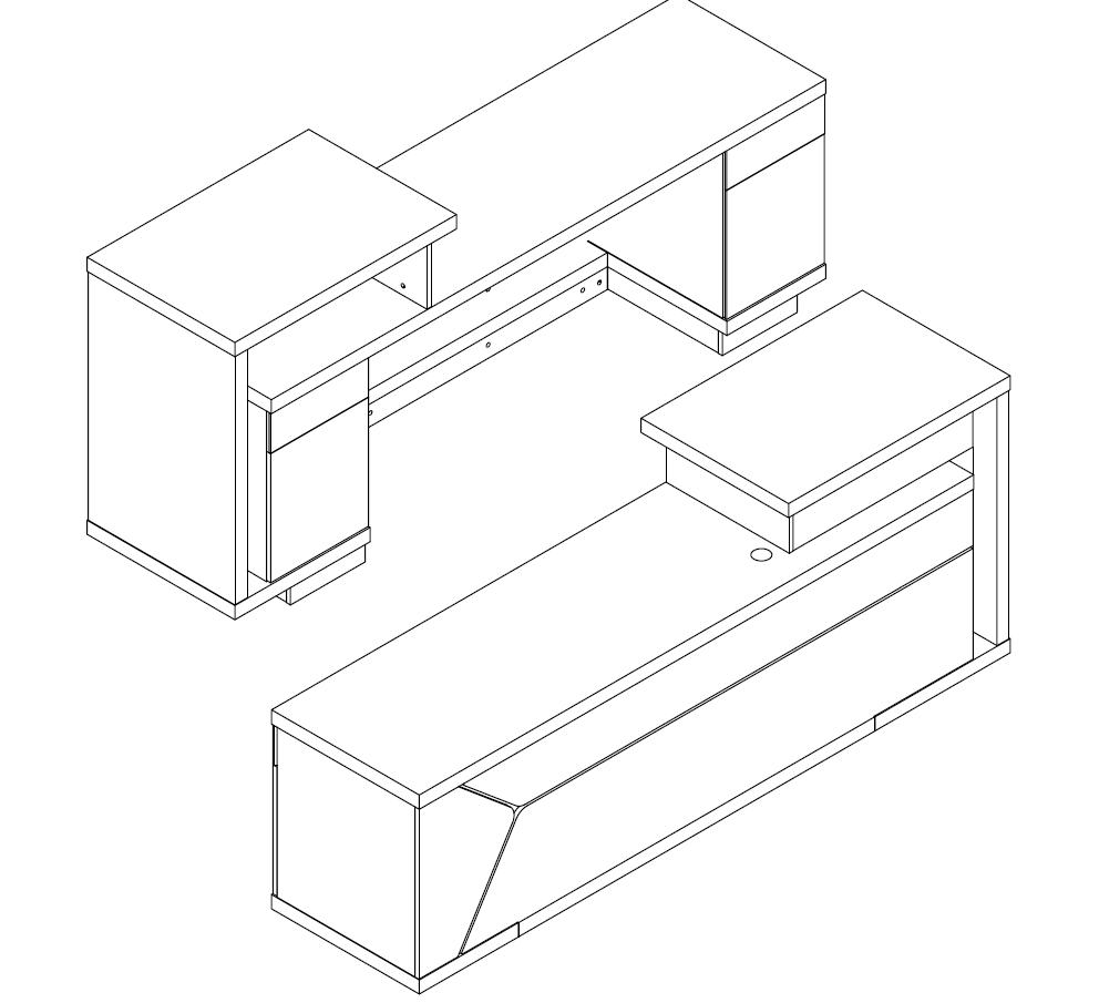 Sephora Reception Counter 2.4m Left Hand– Wooden Grain Finish