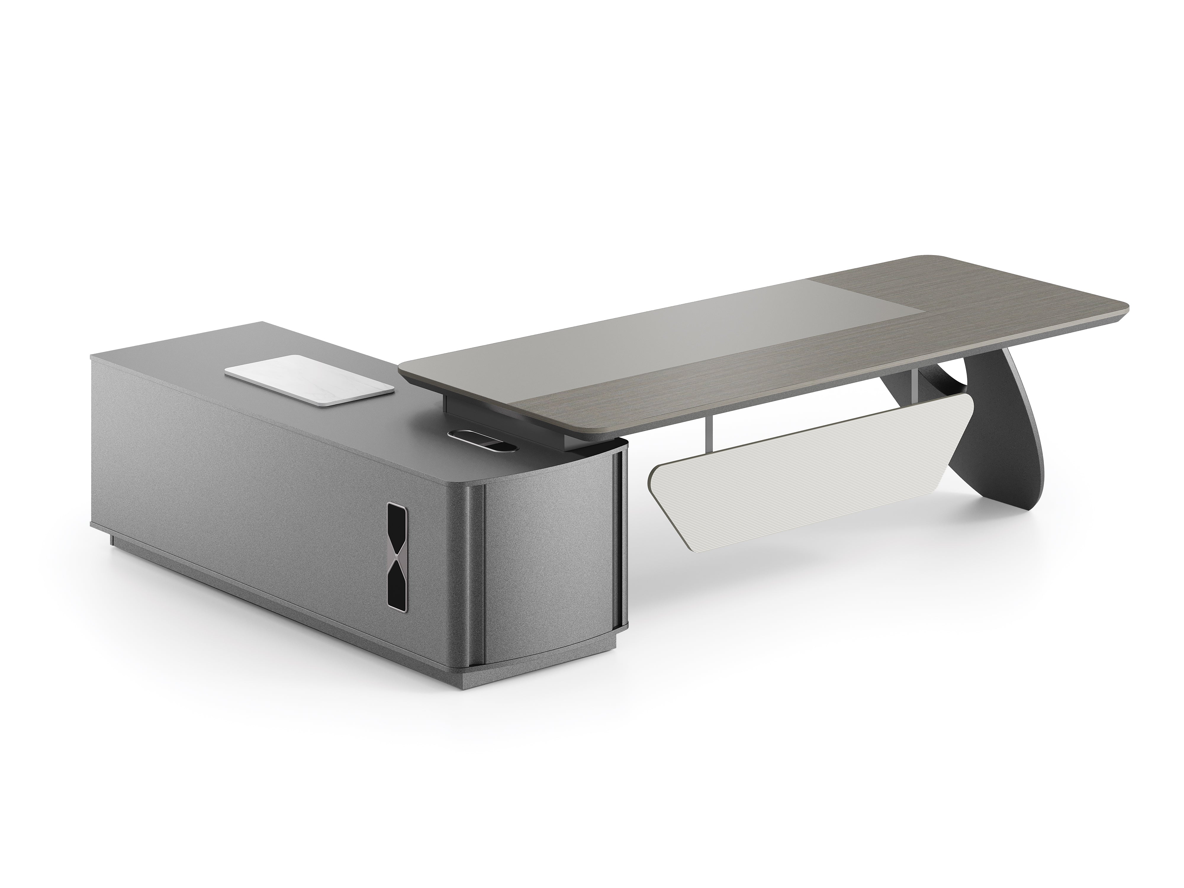 Reddington Executive Desk 2.4m Left Return – Wooden Grain Finish