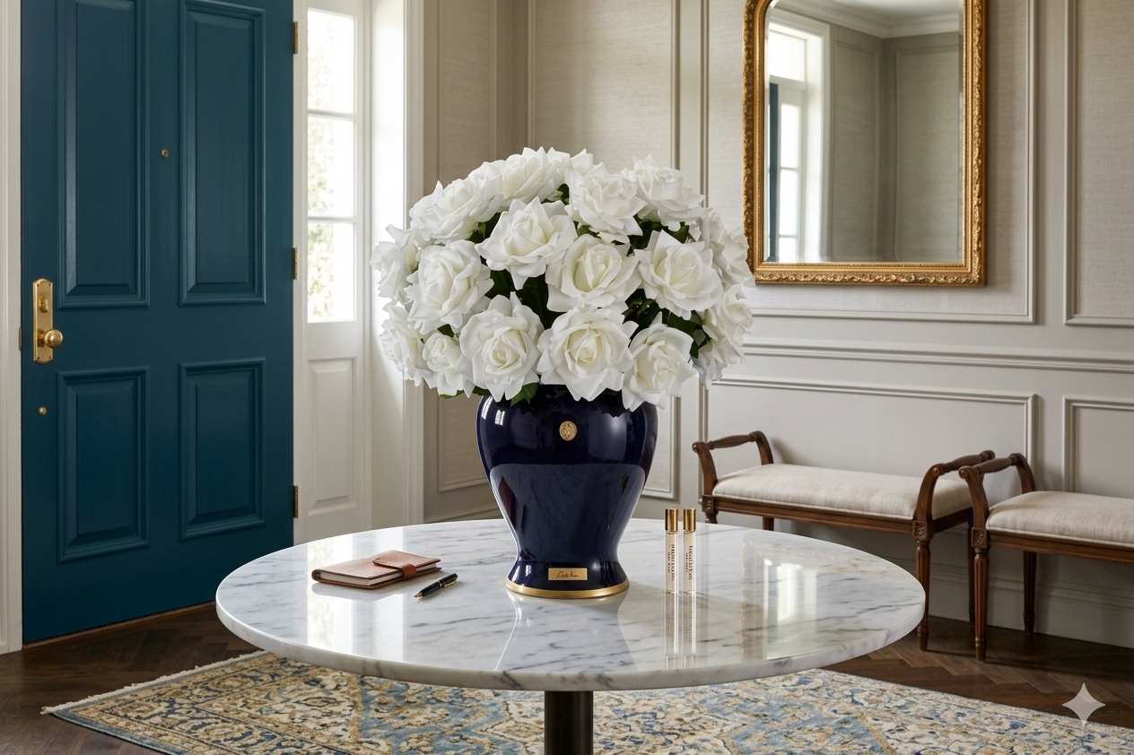 NEW Cote Noire - Imperial French Roses - White / Indigo - IMPFR01