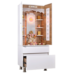 F C Wooden Mandir with doors 5' x 2'