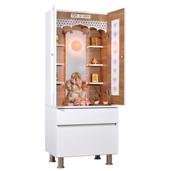 F C Wooden Mandir with doors 5' x 2'