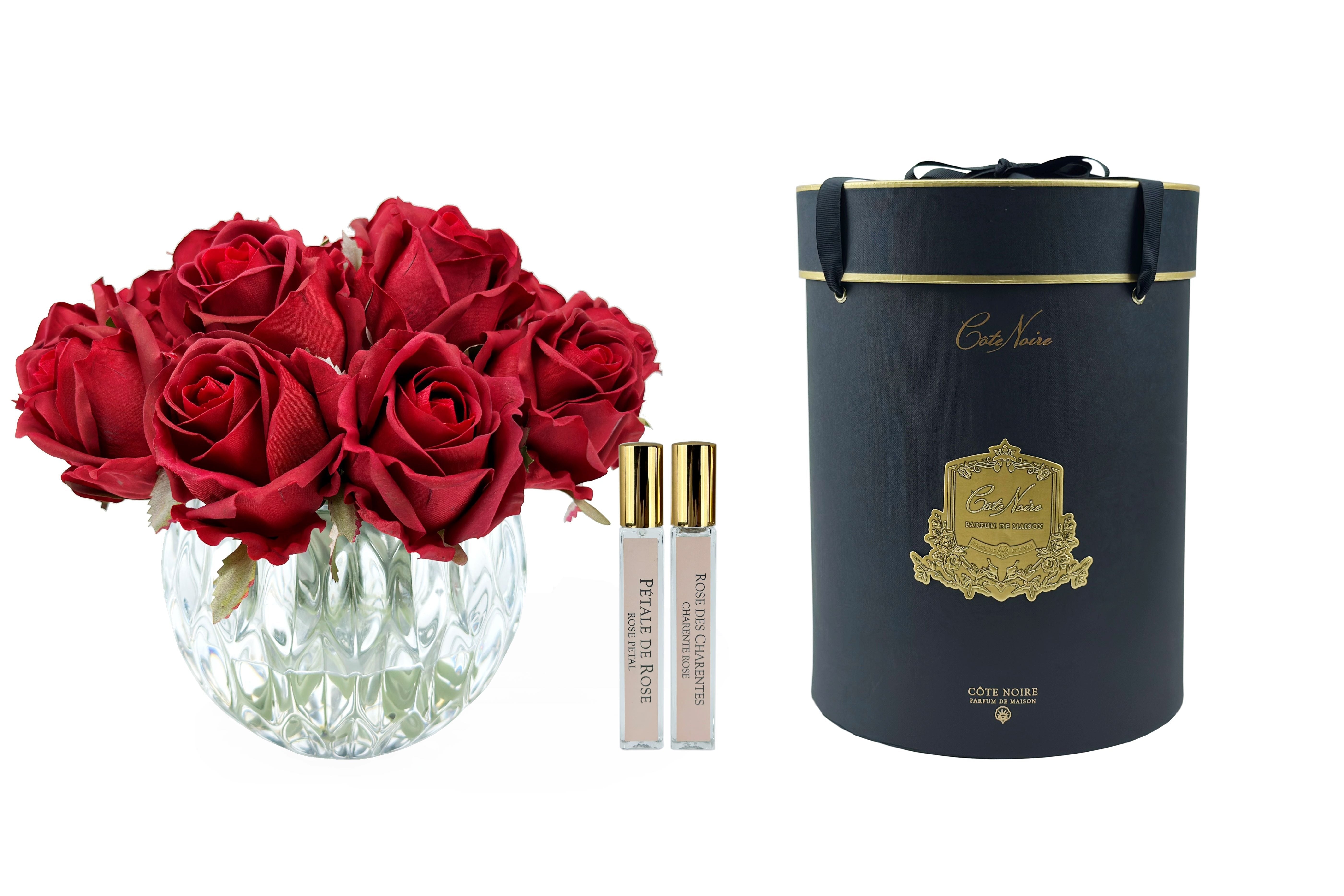 Cote Noire Luxury Round 13 Rose Bud Bouquet - Red - RRB04