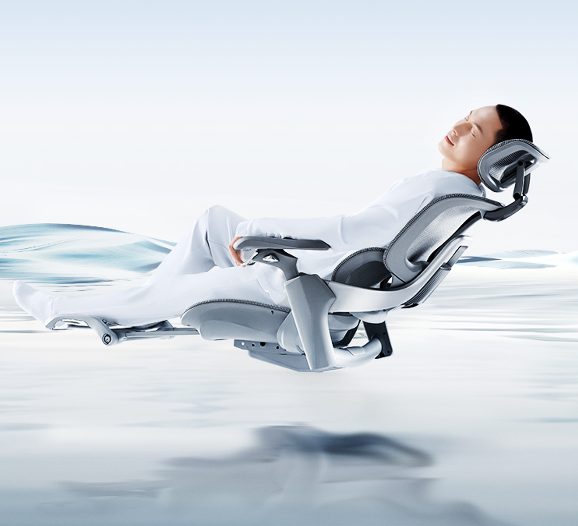 Starship High Back Ergonomic Mesh Chair Grey-by FC