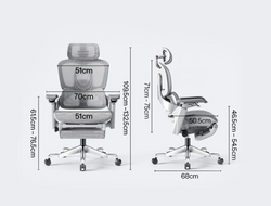 Starship High Back Ergonomic Mesh Chair Grey-by FC