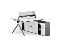 Sterling Workstation 2 People – Frost White & Dark Grey