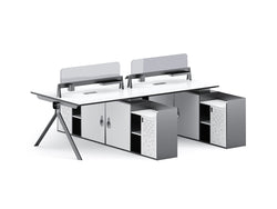 Sterling Workstation 2 People Extention – Frost White & Dark Grey